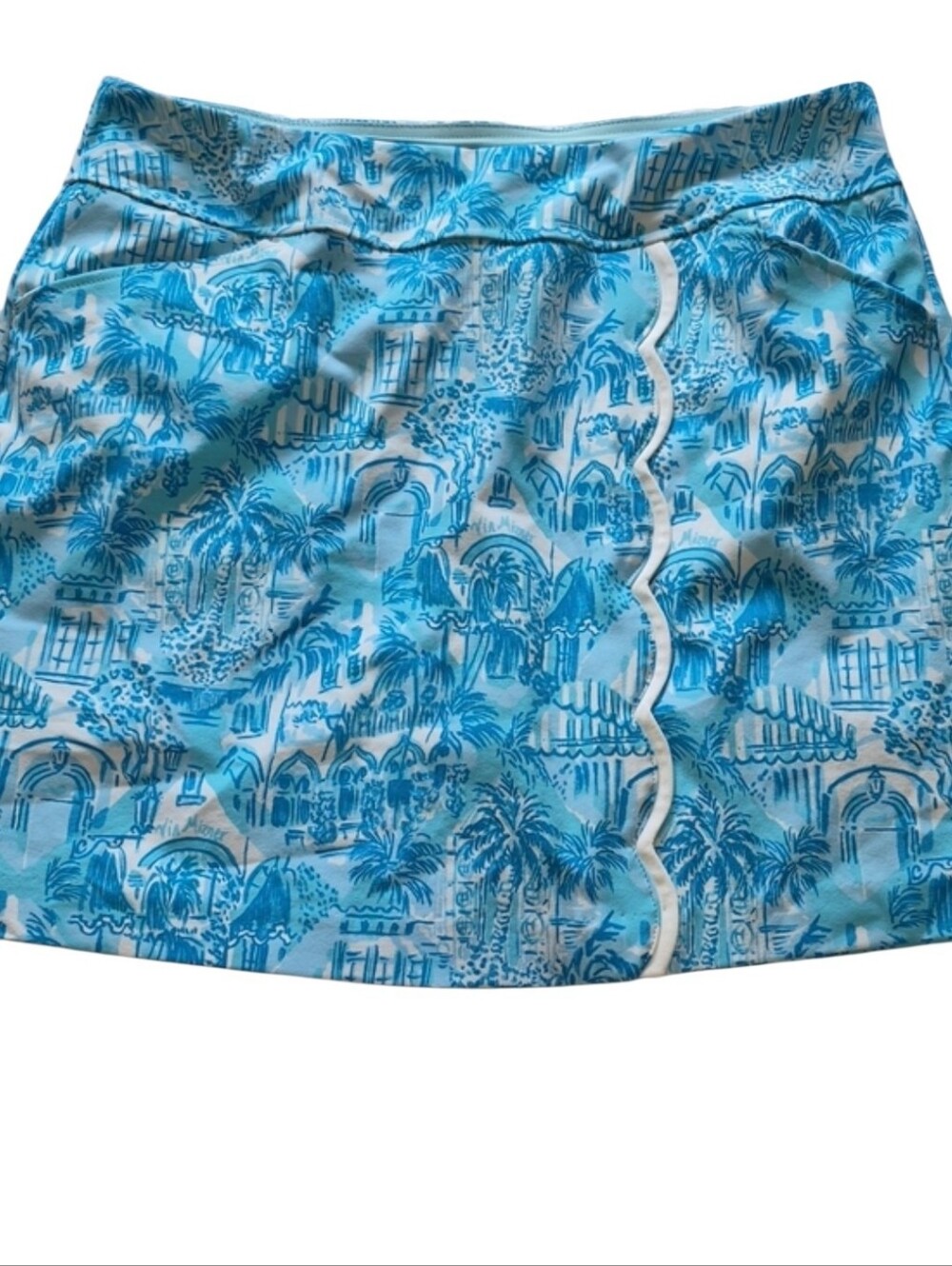 Lilly Pulitzer Luxletic Monica Scalloped Skort Amalfi Blue Sunny State Mind 12